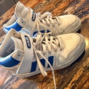 Adidas Kids White and Blue Sneakers